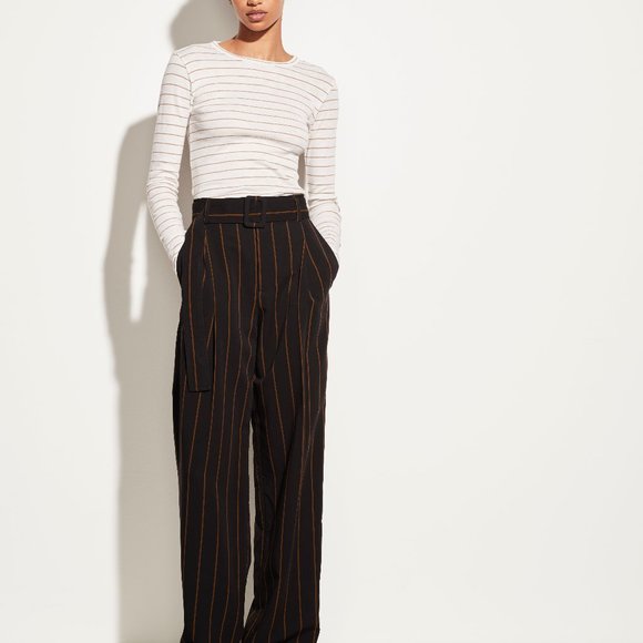 NWT Vince Stripe Print Wool Lightweight Sweater Top - Picture 3 of 8